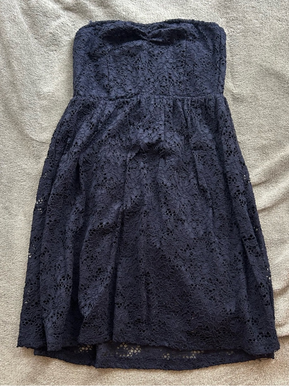 Strapless Navy Lace Dress